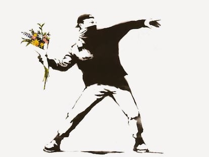 "Con los jóvenes, necesitamos contrarrestar la violencia existente con un gesto de gran significado", enuncia Bernárdez, "y dejarles identificarse con ese soñador que cree que aún se pueden cambiar las cosas". "El mensaje es: en este mundo loco, ¿por qué no tiramos flores en lugar de balas?", señala Pérez Manzanares. El grafitero inglés Banksy ha derribado la frontera entre arte urbano y obra maestra, entre lo público y lo privado, y entre lo eterno y lo efímero. Sus creaciones son más que una pintada o una obra física: es un diálogo de entendimiento y carne de afiche. En el caso de este manifestante lanzando flores combina lo real con lo utópico como "alegato de democracia, como un verdadero asalto y, a menudo, un potente e icónico motivo de reflexión política y social", sentencia Pérez Manzanares.