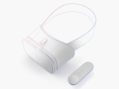 Protótipo de óculos e comando do Daydream do Google.