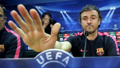 Luis Enrique, en rueda de prensa.