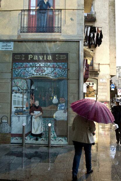 Trampantojo en la avenida Francesc Cambó, de Barcelona.