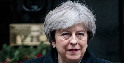 La primera ministra británica, Theresa May, el lunes en el 10 de Downing Street, Londres.