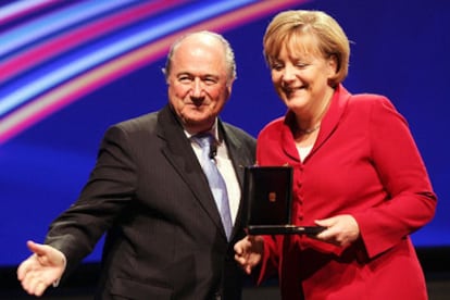 Merkel y Blatter, hoy en Múnich.