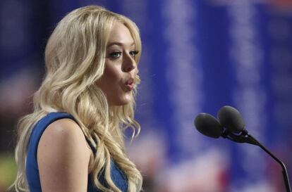 La hija de Donald Trump, Tiffany Trump, durante la convención republicana en Cleveland, Ohio