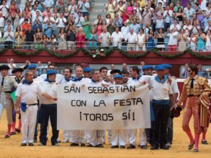 Los seis toreros que cerraron la feria donostiarra el pasado 17 de agosto se unieron a la reivindicación por la continuidad de la fiesta.