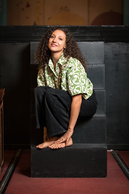 Flavia Forni in one of the rooms of the Lara theatre. 