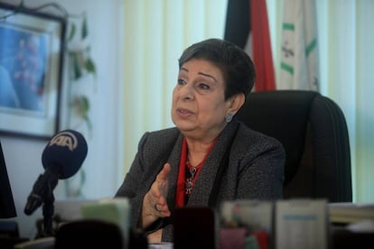 Hanan Ashrawi, miembro de la OLP, en diciembre de 2014 en Ramala.  