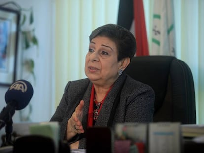 Hanan Ashrawi, miembro de la OLP, en diciembre de 2014 en Ramala.  