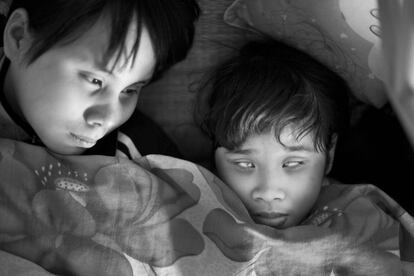 La hora de la siesta, en el Blind school Neguyen Dinh Chieu of Hanoi Vietnam, en enero de 2011.