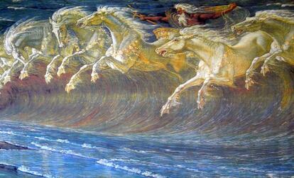 ‘Los corceles de Neptuno’, lienzo de Walter Crane (1845-1915) que simboliza con el galope de los caballos la fuerza de las olas.