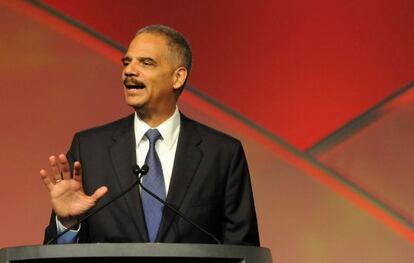 El fiscal general de EEUU, Eric Holder, este jueves en Florida.