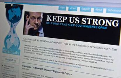 Portada de la página web de Wikileaks