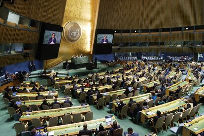 Vista general de la Asamblea General de las Naciones Unidas durante el discurso de Gustavo Petro