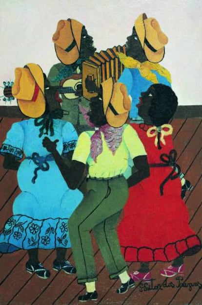 Quadro 'A Roda de Samba', de Heitor dos Prazeres (1960)