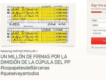 Más de 500.000 personas firman una petición para que dimita Rajoy