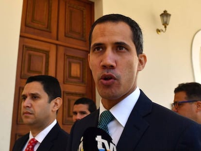 Juan Guaidó, na Assembleia Nacional venezuelana, nesta segunda-feira.