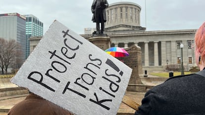 Manifestantes a favor de los derechos de los transexuales, en Columbus, Ohio, en enero pasado.