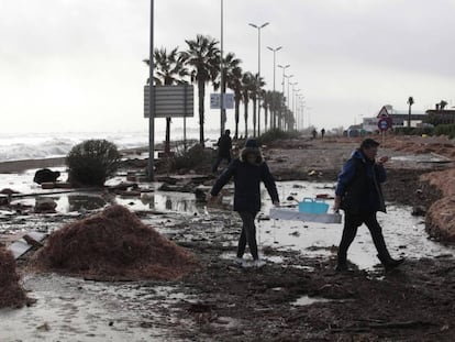 Efectes del temporal Glòria al delta de l'Ebre.