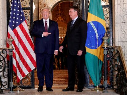Donald Trump recebe Jair Bolsonaro para jantar na Flórida, em março