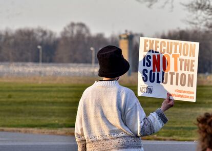 Una protesta en contra de la condena de muerte en Estados Unidos por el caso de Brandon Bernard.