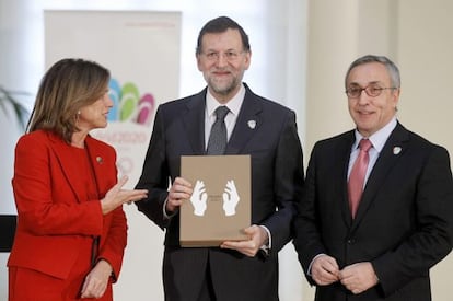 Botella, Rajoy y el presidente del COE, Alejandro Blanco.