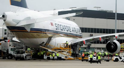 Un avión de Singapore Airlines.