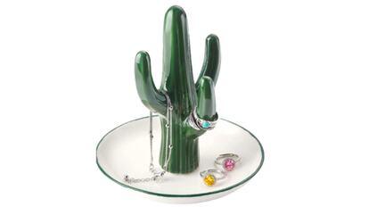 Soporte de cactus para organizar anillos y joyas