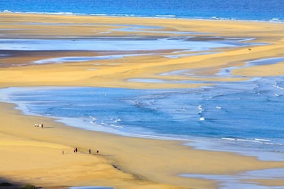 ¿Qué playa puede competir con estos 28 kilómetros de jable (arena finísima) tendida al pie del macizo de Jandía, en la península homónima? Podemos fotografiarla desde el mirador de Pecenescal, 'windsurfearla' en la playa de la Barca o buscar desembocaduras de barrancos (Tierra Dorada, Los Canarios…).