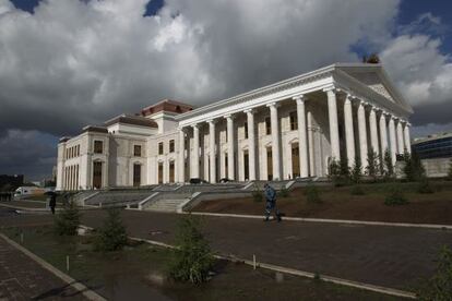 El teatro de la ópera en Astaná, la capital de Kazajistán.