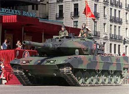 El tanque Leopard, durante el desfile del pasado 12 de octubre.