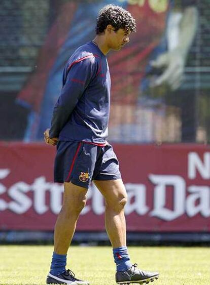 Frank Rijkaard, durante un entrenamiento del Barça.