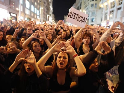 Manifestaci&oacute;n del D&iacute;a Internacional de la Mujer en Madrid. 
 
 