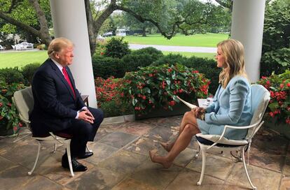 Donald Trump durante la entrevista en el programa de Ainsley Earhardt 'Fox & friends', el pasado día 22.