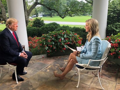 Donald Trump durante la entrevista en el programa de Ainsley Earhardt 'Fox & friends', el pasado día 22.