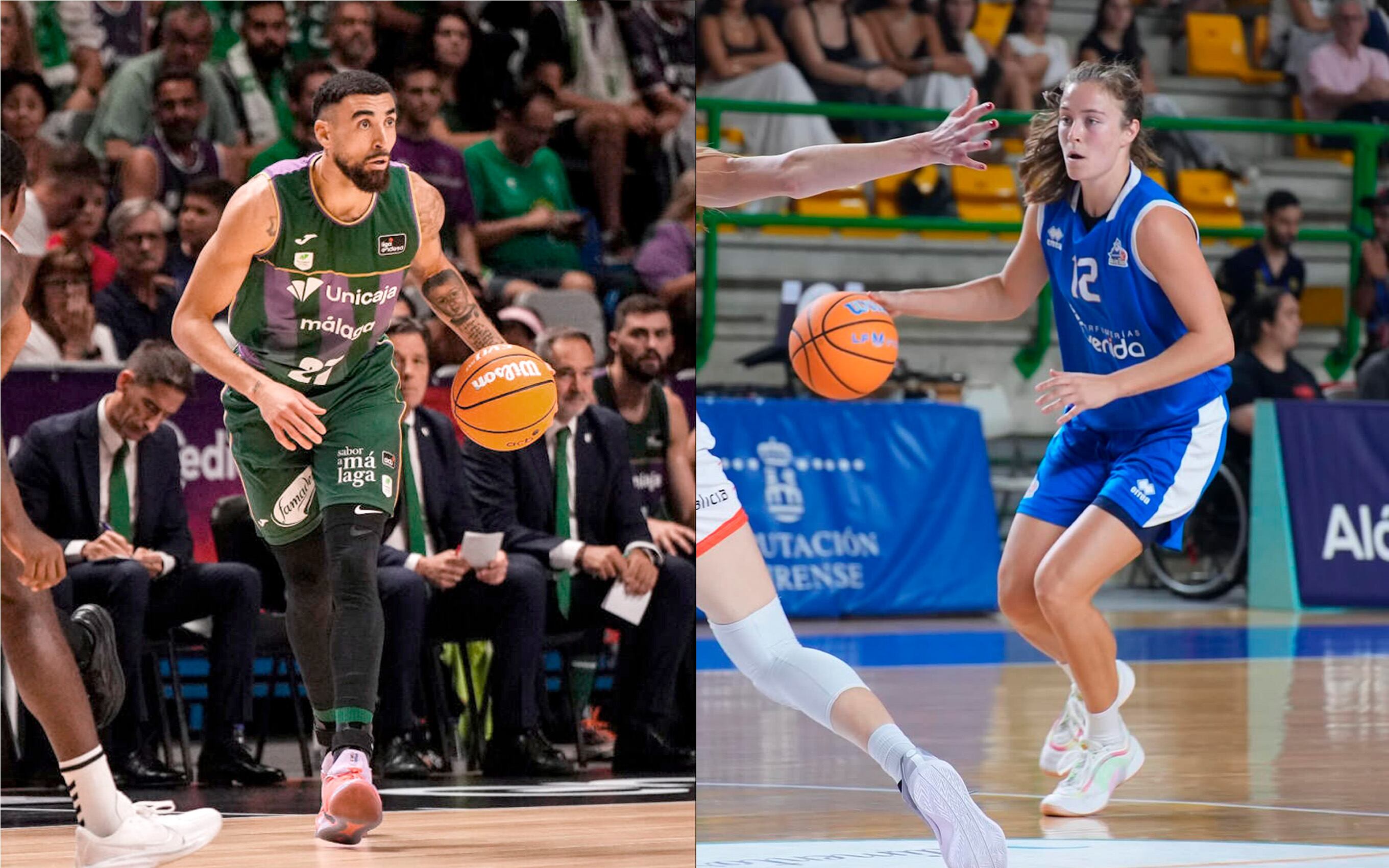 El jugador dominicano de Unicaja Málaga Chris Duarte y la jugadora estadounidense de Perfumerías Avenida Abby Meyers, dos recién llegados a la liga española. /CEDIDA UNICAJA/INSTAGRAM ABBY MAYERS