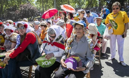Ambiente en la pradera de San Isidro, en Madrid.