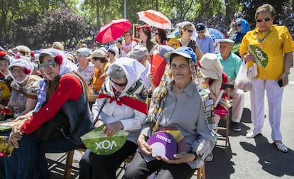 Ambiente en la pradera de San Isidro, en Madrid. 