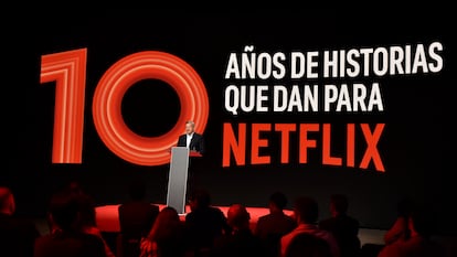 Ted Sarandos, en la rueda de prensa de los 10 años de Netflix en España.