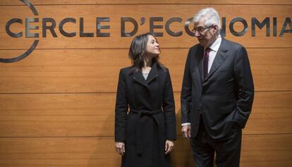 In&eacute;s Arrimadas, junto a Juan Jos&eacute; L&oacute;pez Burniol ayer.