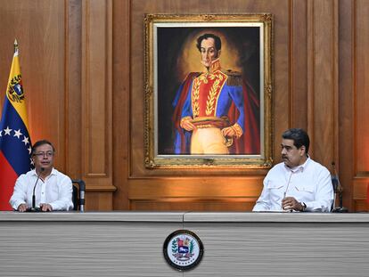 presidente colombiano Gustavo Petro y el presidente venezolano Nicolás Maduro