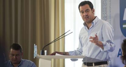 El presidente del PP andaluz, Juan Manuel Moreno, en Córdoba.