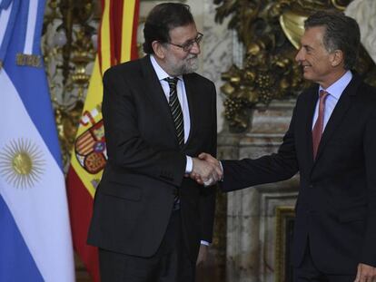 Mariano Rajoy y Mauricio Macri este martes en Buenos Aires.