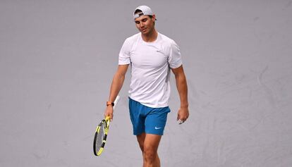 Nadal, durante un entrenamiento reciente en París-Bercy.