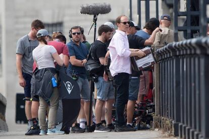 Benedict Cumberbatch, en el rodaje en Londres.