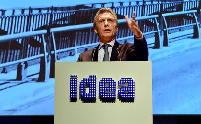 Mauricio Macri habla ante los empresarios en el 52 Coloquio de IDEA en Mar del Plata, el 12 de ocubre.