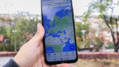 La aplicación Google Maps desde  un teléfono móvil en Ankara, Turquía.