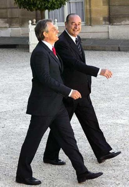 Tony Blair y Jacques Chirac, en el palacio del Elíseo.