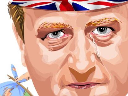 Caricatura del primer ministro brit&aacute;nico, David Cameron.