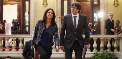 El president de la Generalitat, Carles Puigdemont, i la seva dona, Marcela Topor.