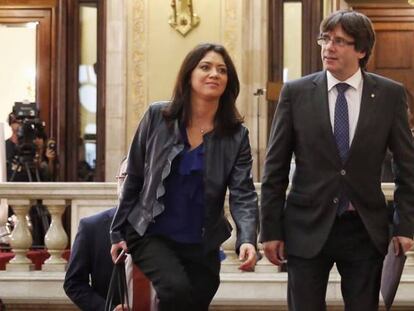El president de la Generalitat, Carles Puigdemont, i la seva dona, Marcela Topor.