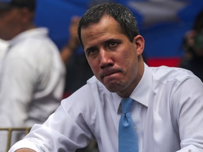 Juan Guaidó, durante um ato público.